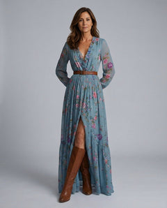 Peyton | Bohemian Floral Long Sleeve Maxi Dress