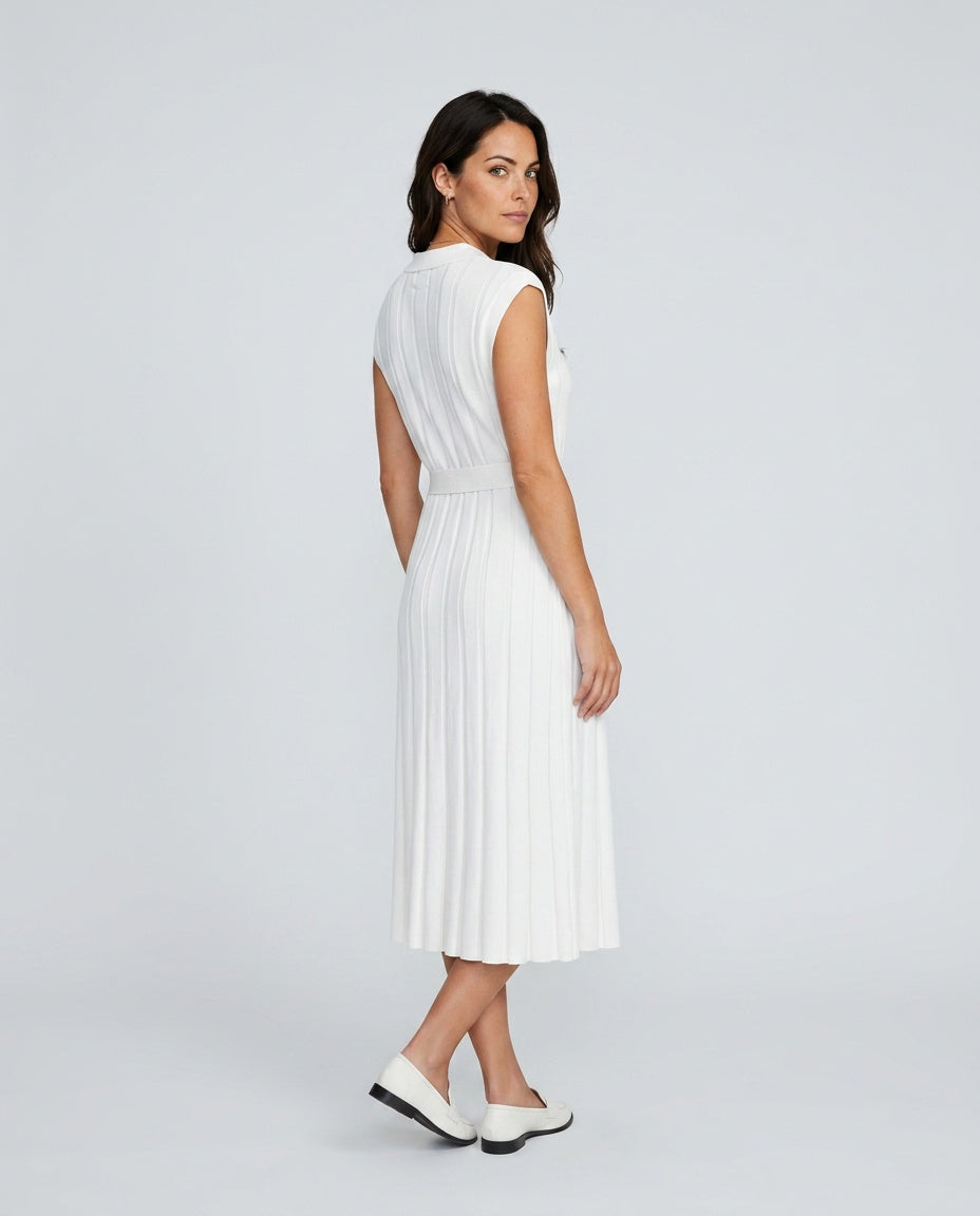 Etta | Pleated Belted Wedding Guest Midi Dress