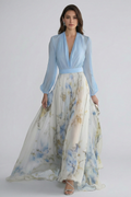 Anouk | V-Neck Sheer Sleeve Maxi Dress