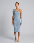 Adela | Midi Dress with Square Neck and Adjustable Straps