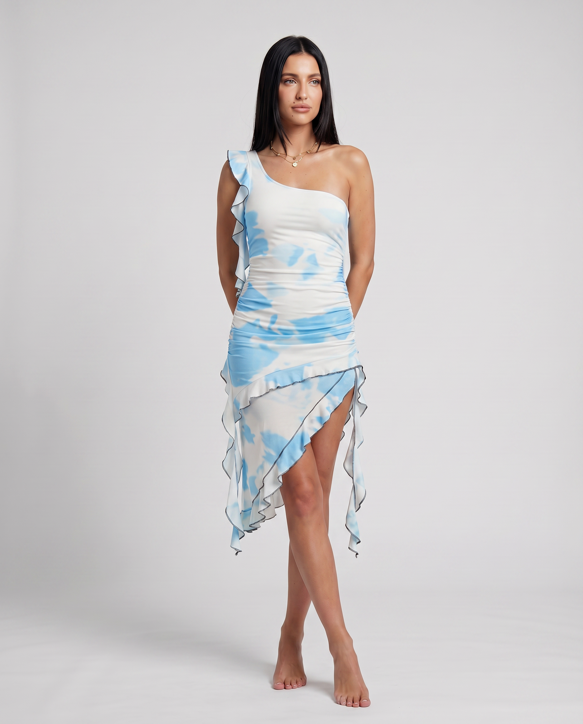Maxine | One-Shoulder Bodycon Dress with Ruffle Detail