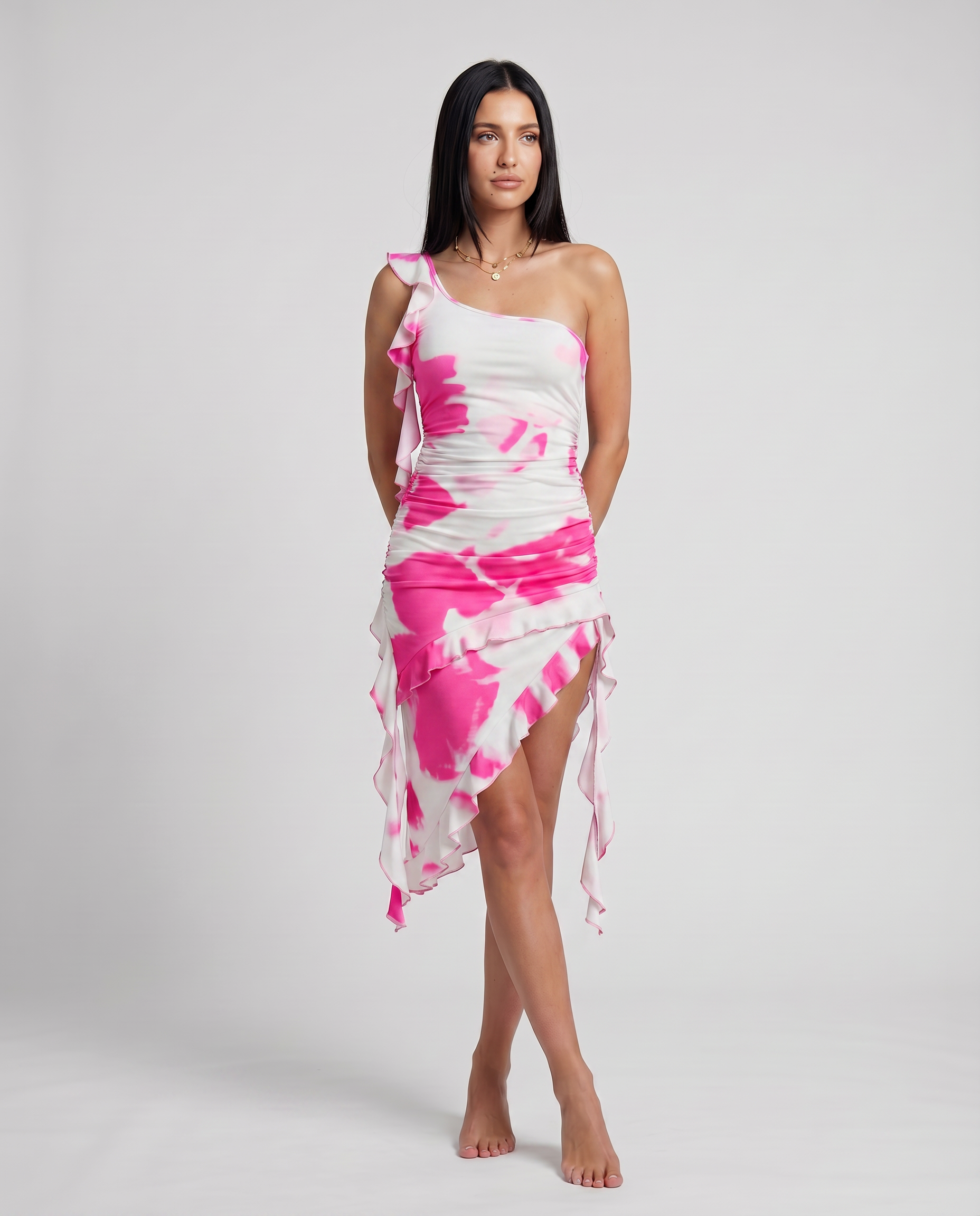Maxine | One-Shoulder Bodycon Dress with Ruffle Detail