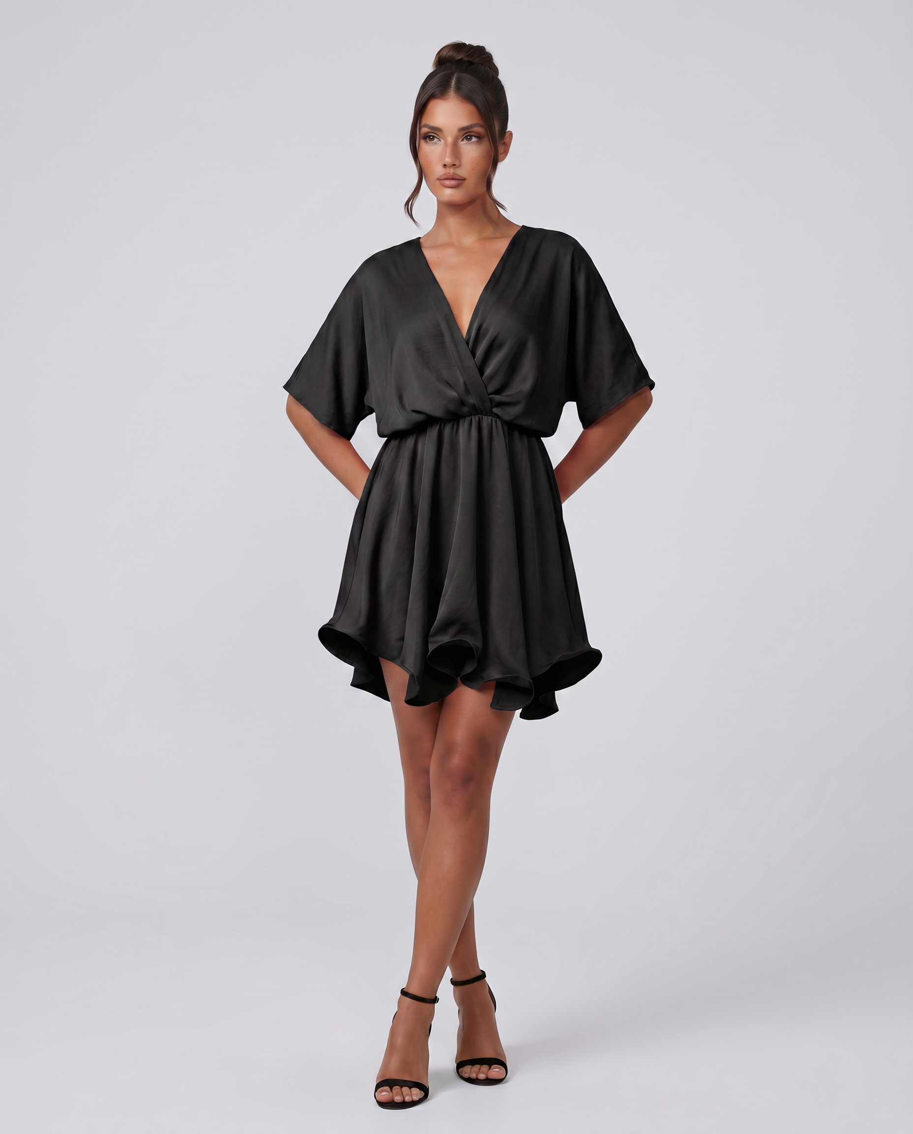 Blair | Mini Dress with Flutter Sleeves and Ruffle Hem