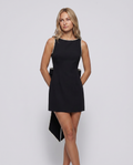 Hailey | Mini Dress with Pearl Trim and Bow Back