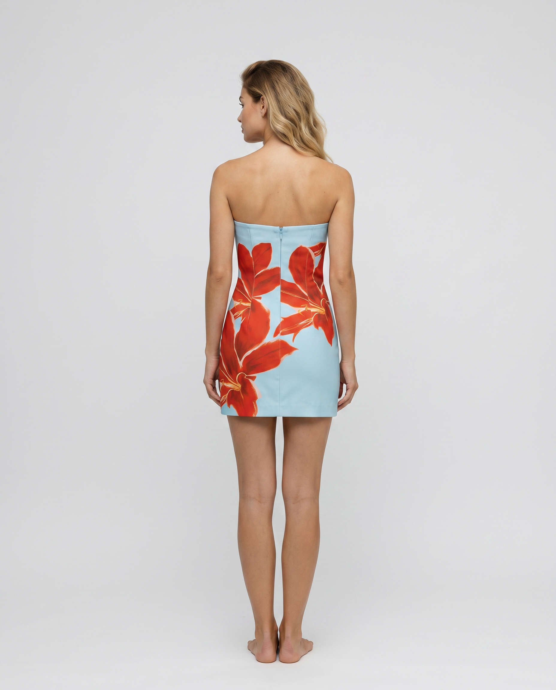 Sheena | Strapless Mini Dress with Floral Print