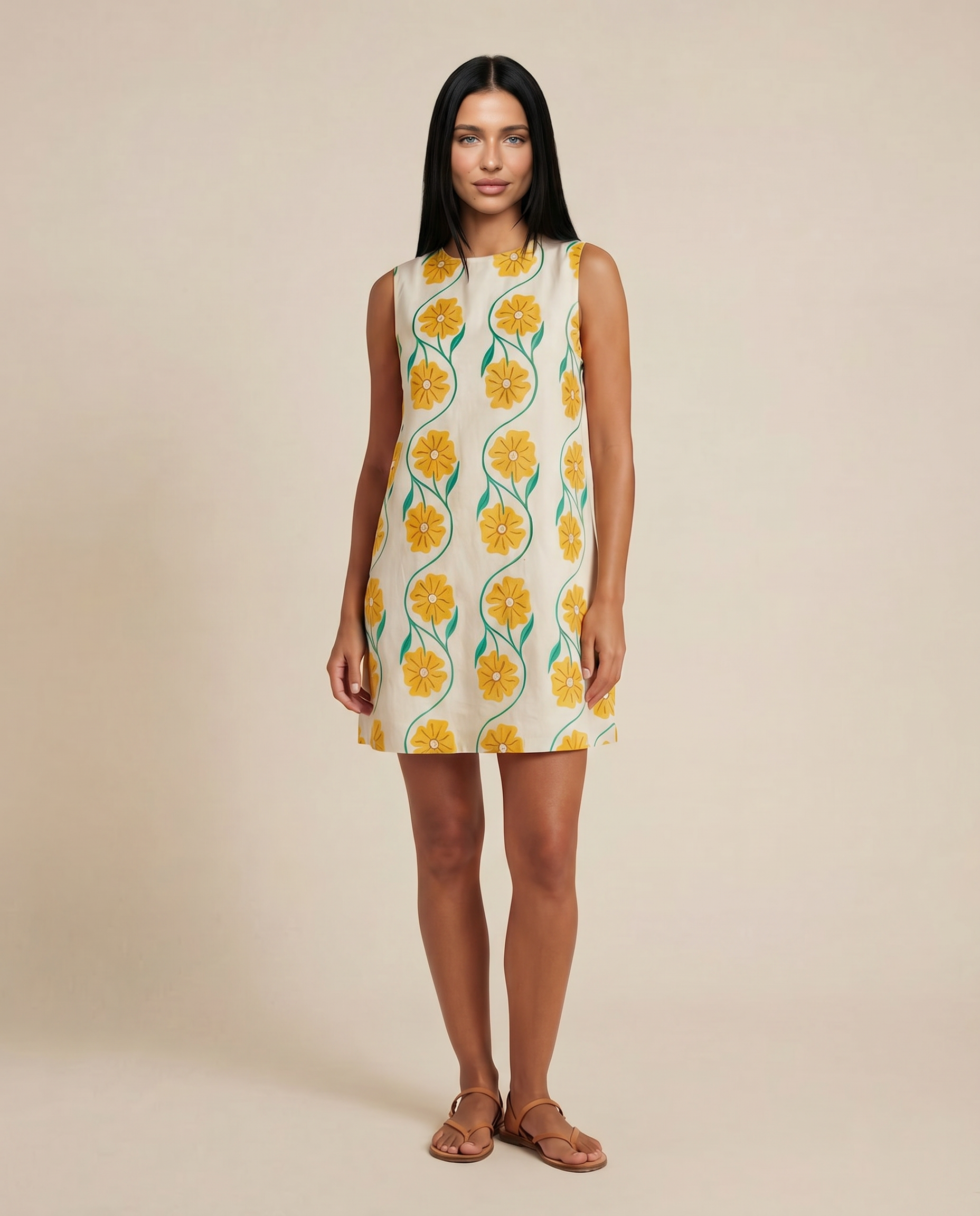 Sofia | Sleeveless Mini Dress with Floral Print