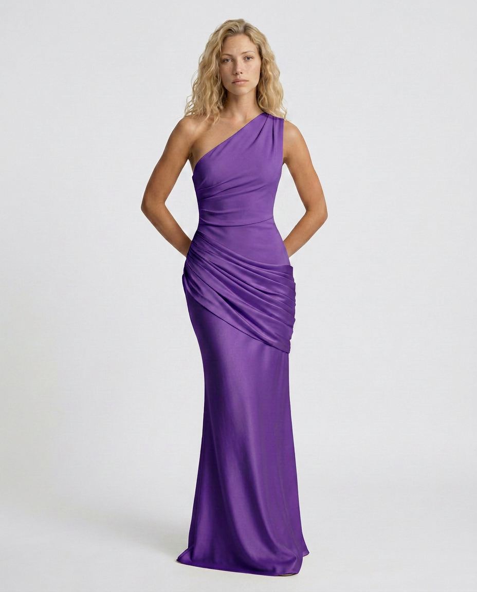 Luisa | Maxi Dress with One-Shoulder Draped Design