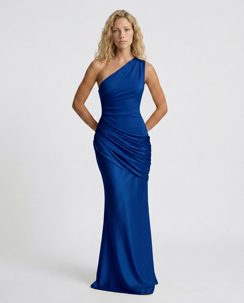 Luisa | Maxi Dress with One-Shoulder Draped Design