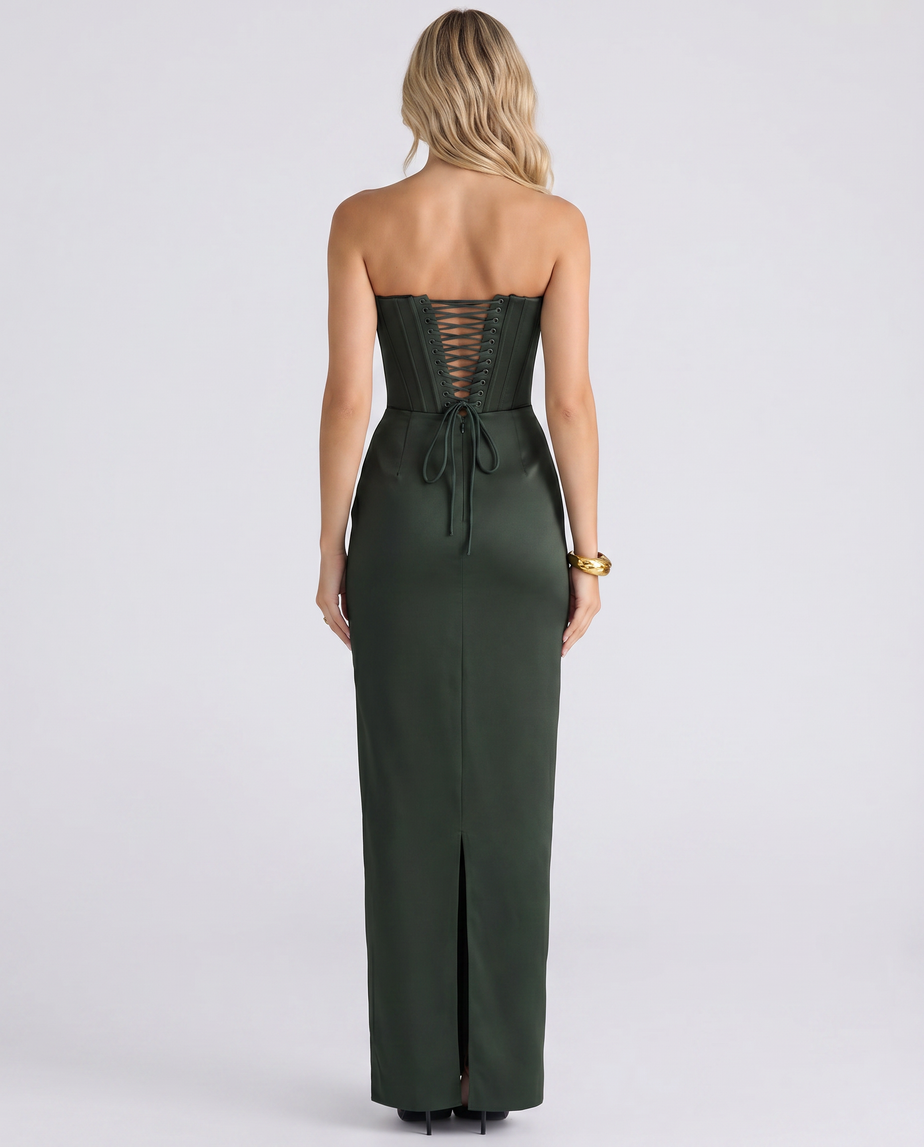 Erin | Strapless Maxi Dress with Corset Bodice