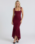 Marissa | Maxi Dress with Floral Lace Corset and Ruched Skirt