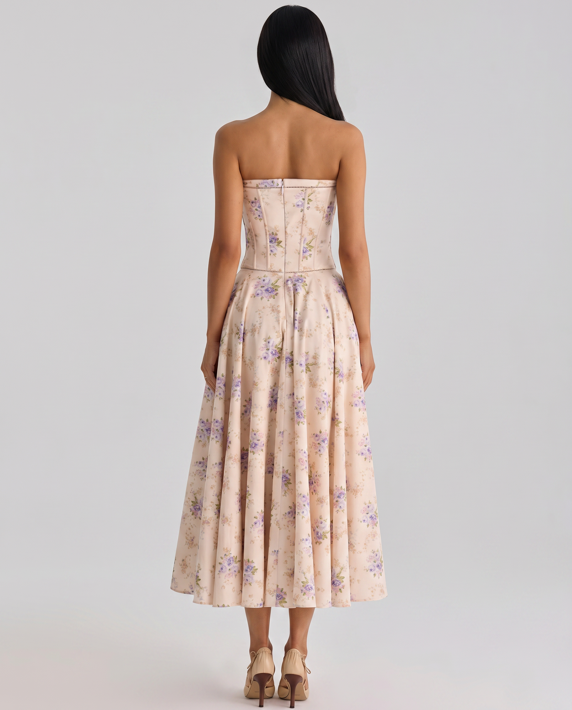 Deanne | Strapless Maxi Dress with Corset Bodice