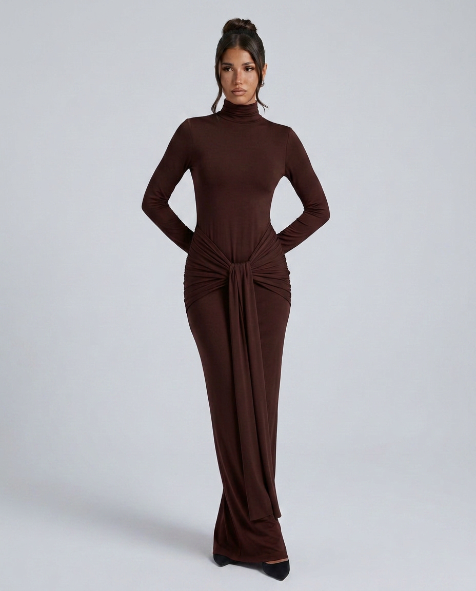 Daphne | Maxi Dress with Hip Drape Detail