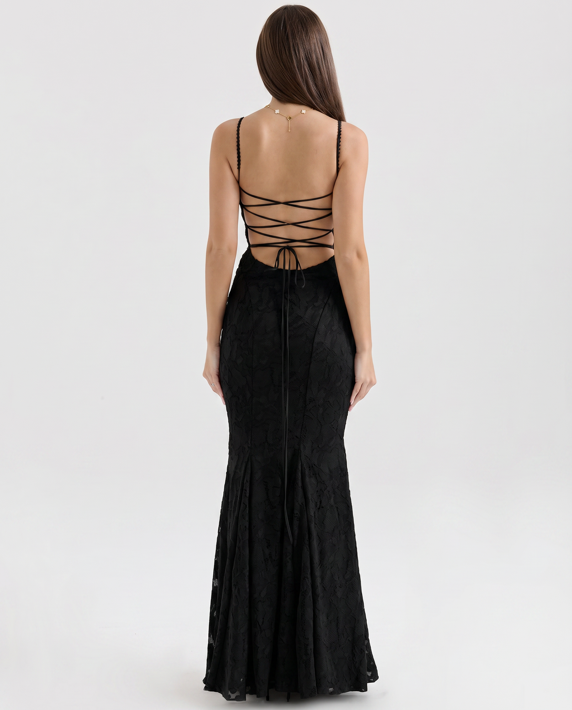 Mathilde | Lace Maxi Dress with Strappy Back