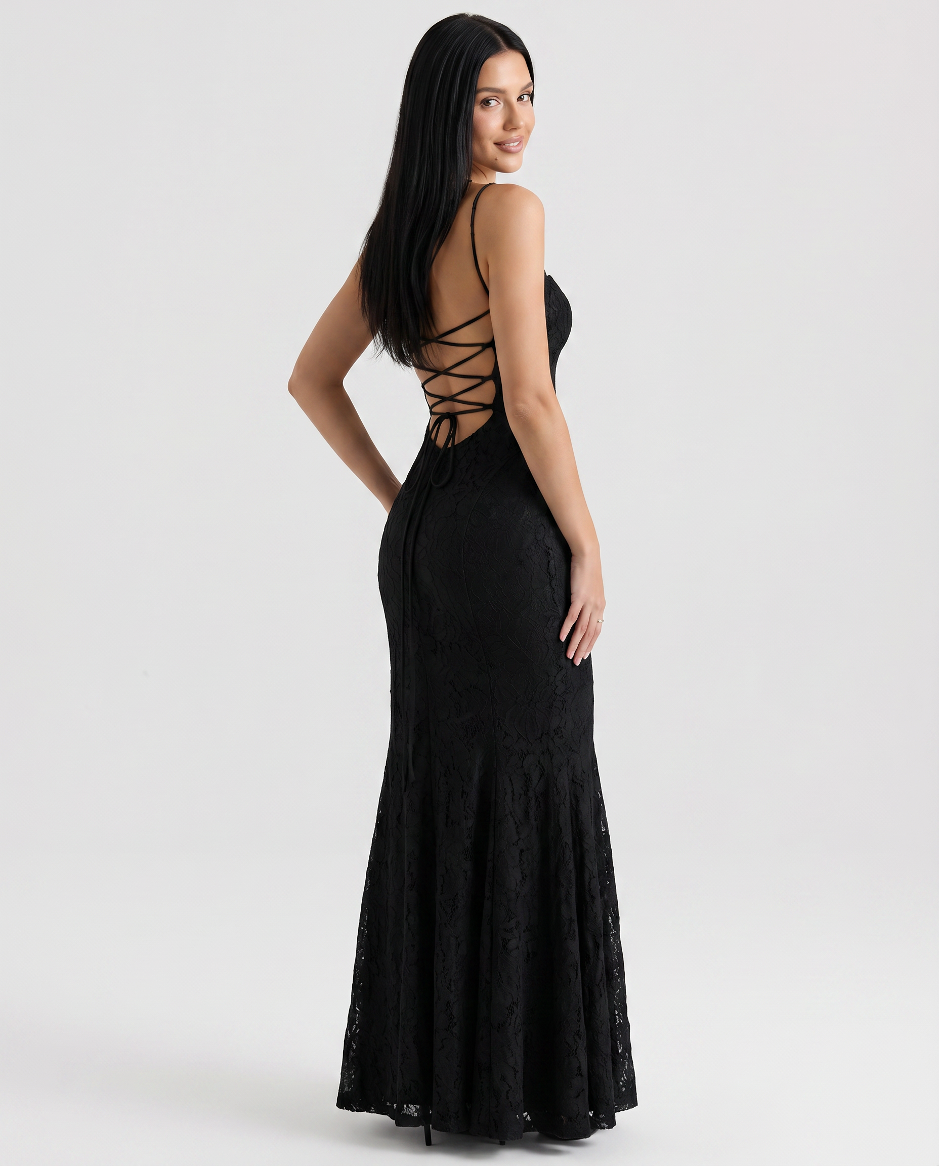 Mathilde | Lace Maxi Dress with Strappy Back