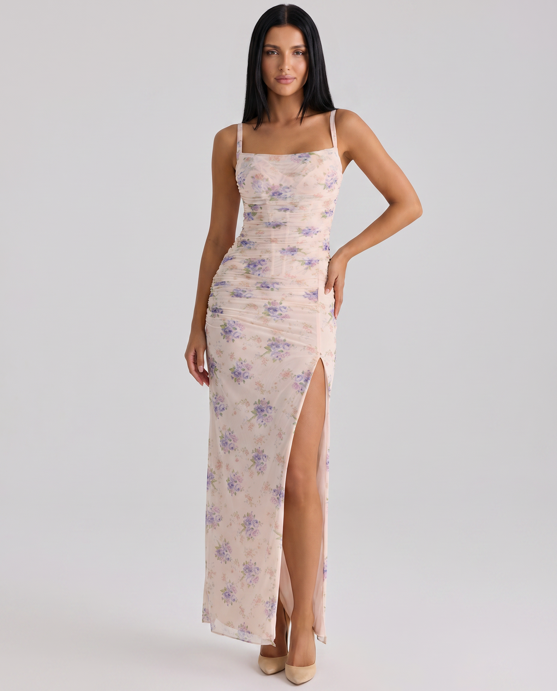 Estelle | Maxi Dress with Floral Print and Side Slit