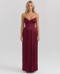 Lennox | Pleated Maxi Dress with Structured Bodice