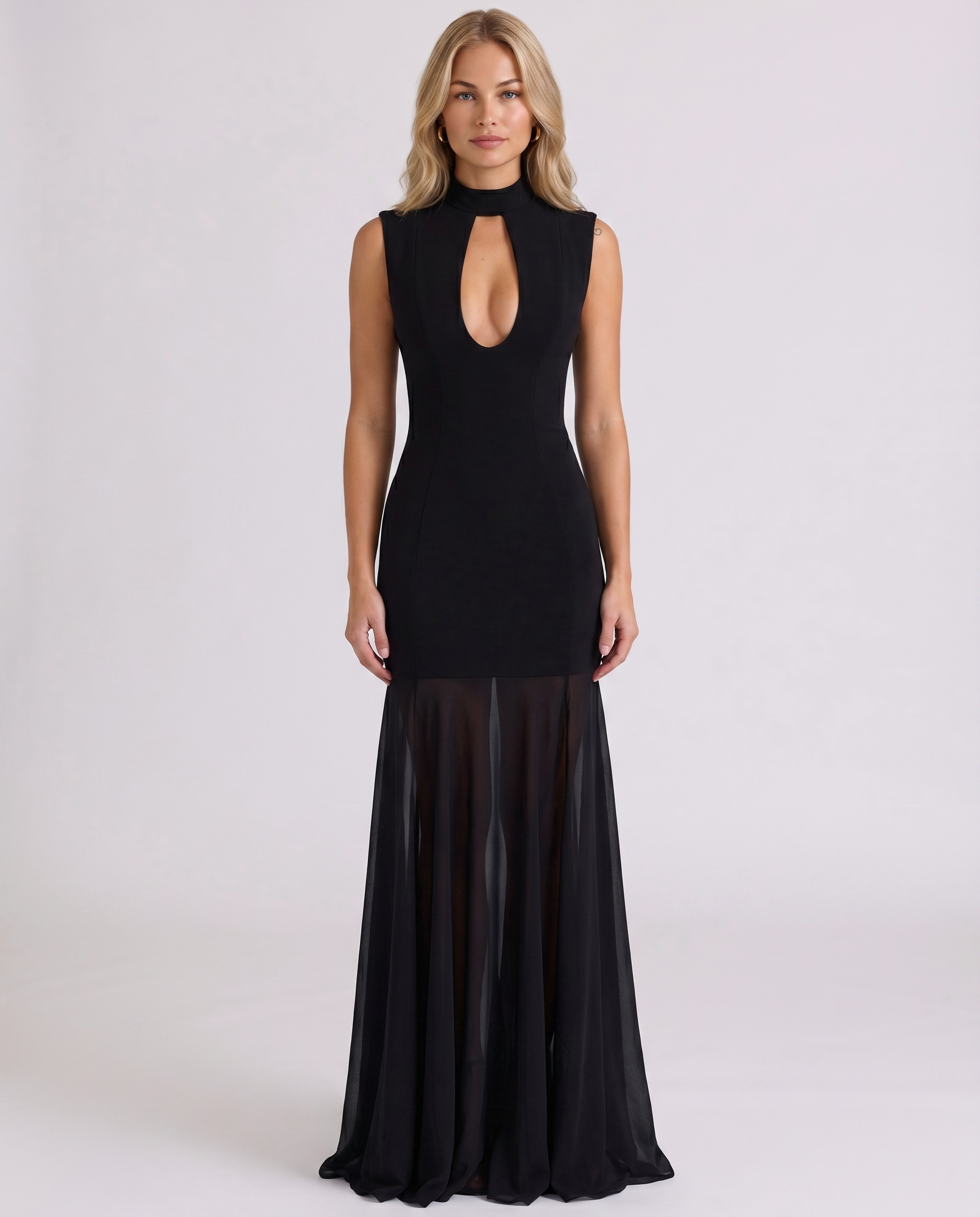 Novah | Maxi Dress With Plunge Keyhole Front