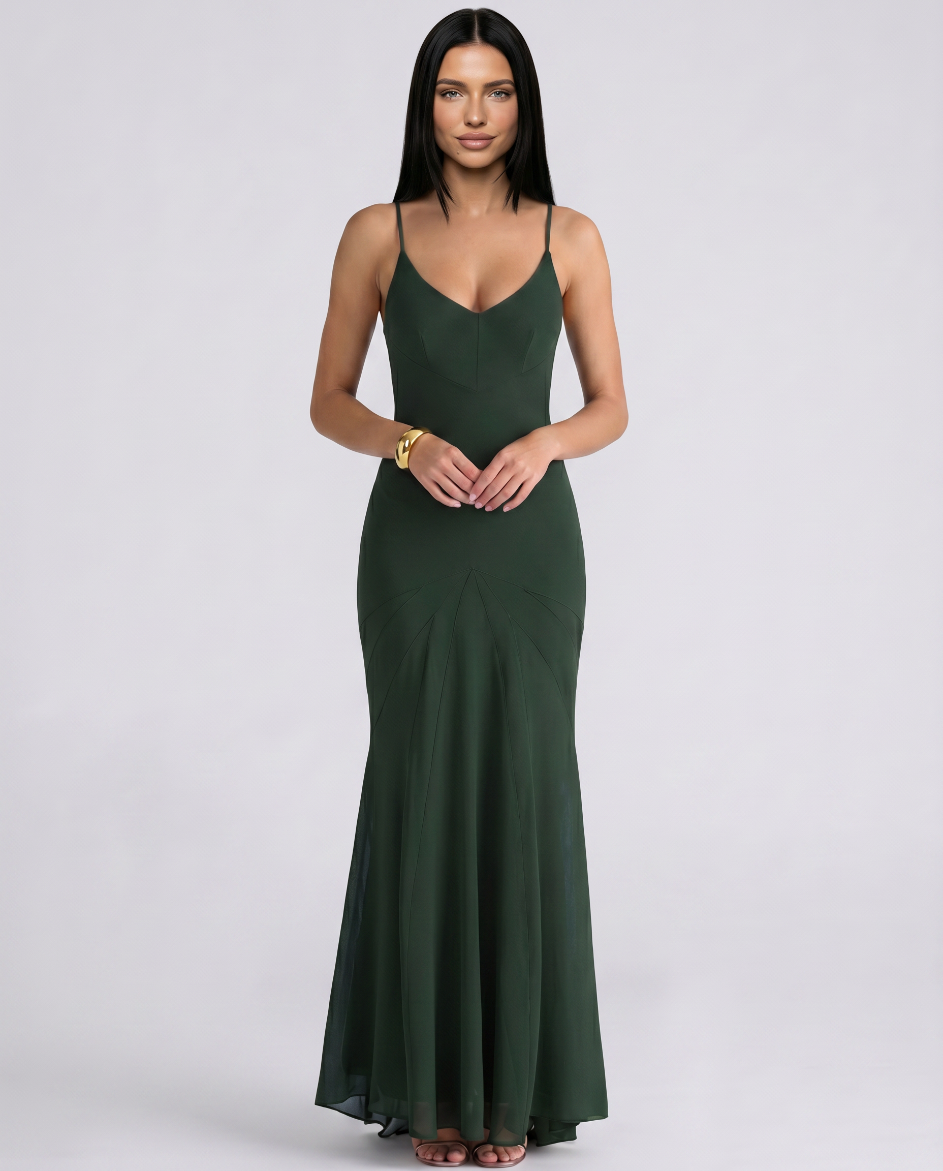 Marcy | Panelled Maxi Dress with Spaghetti Straps