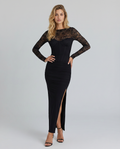 Sophia | Maxi Dress with Lace Sleeves and Corset Bodice