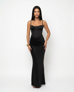 Lorie | Maxi Dress with Draped Corset Bodice