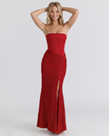 Liliana | Strapless Corset Lace Maxi Dress