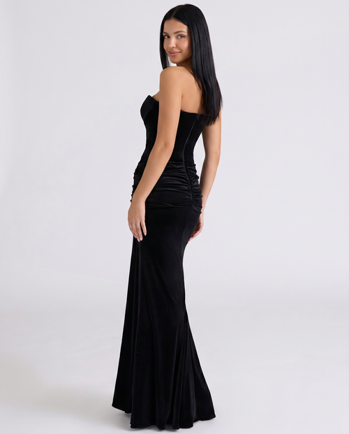Alison | Maxi Dress with Deep Plunge Corset Bodice