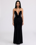 Alison | Maxi Dress with Deep Plunge Corset Bodice