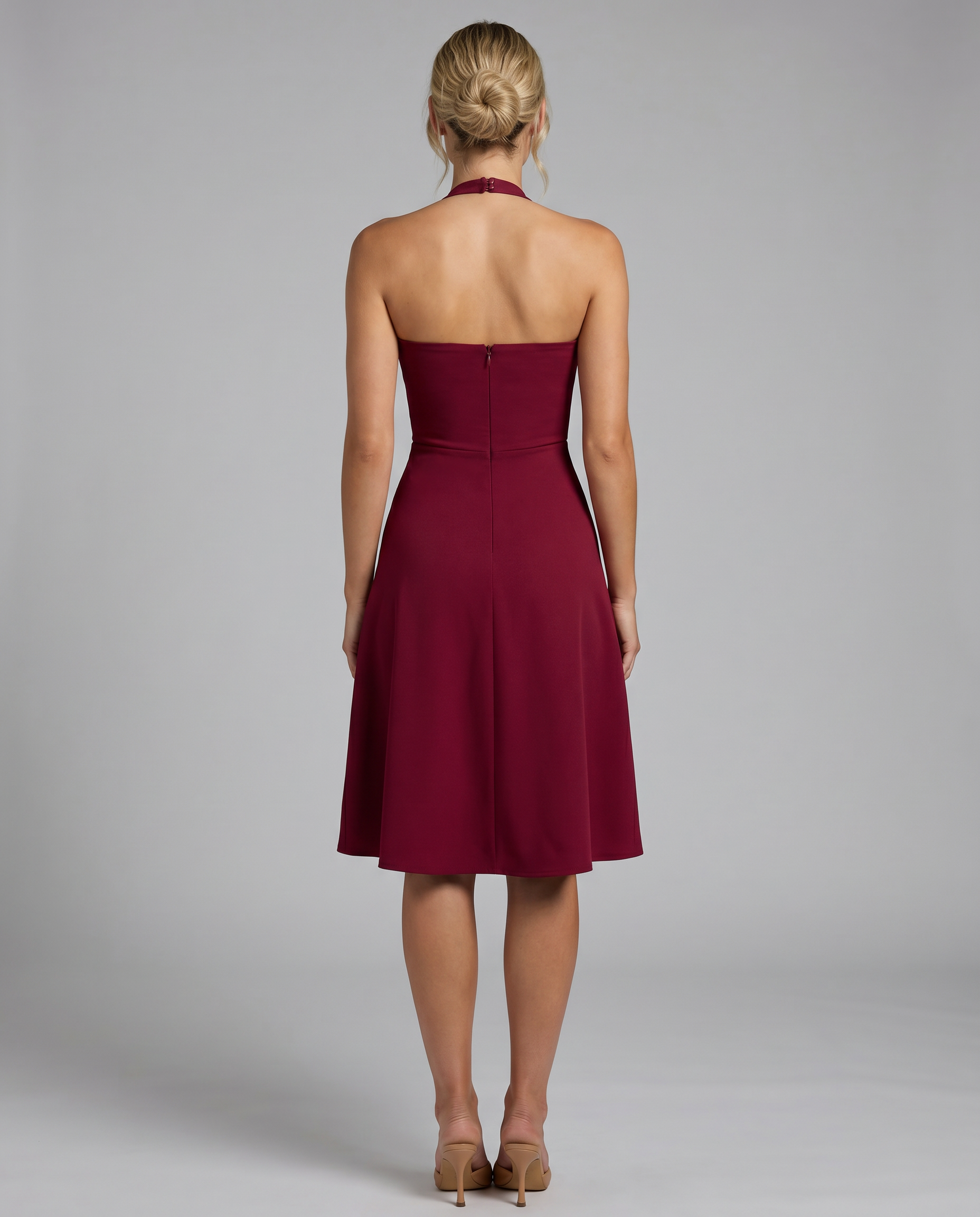 Josie | Midi Dress with Halter Neck and Flared Skirt