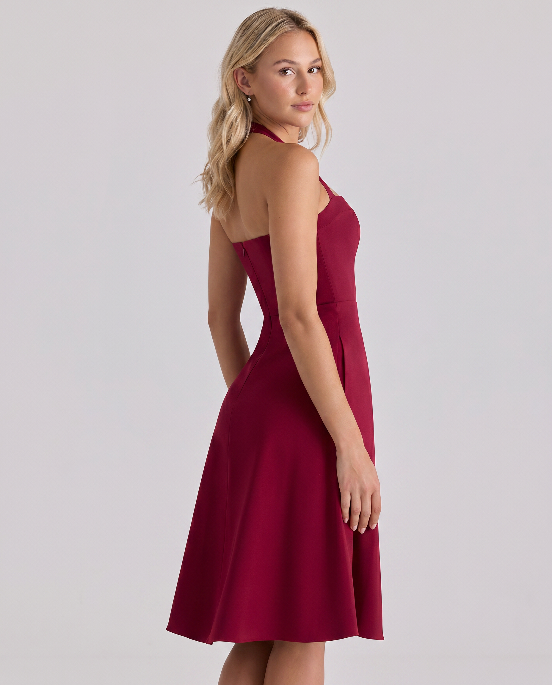 Josie | Midi Dress with Halter Neck and Flared Skirt