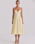Maisie | Midi Sundress with Pleated Skirt and Adjustable Straps