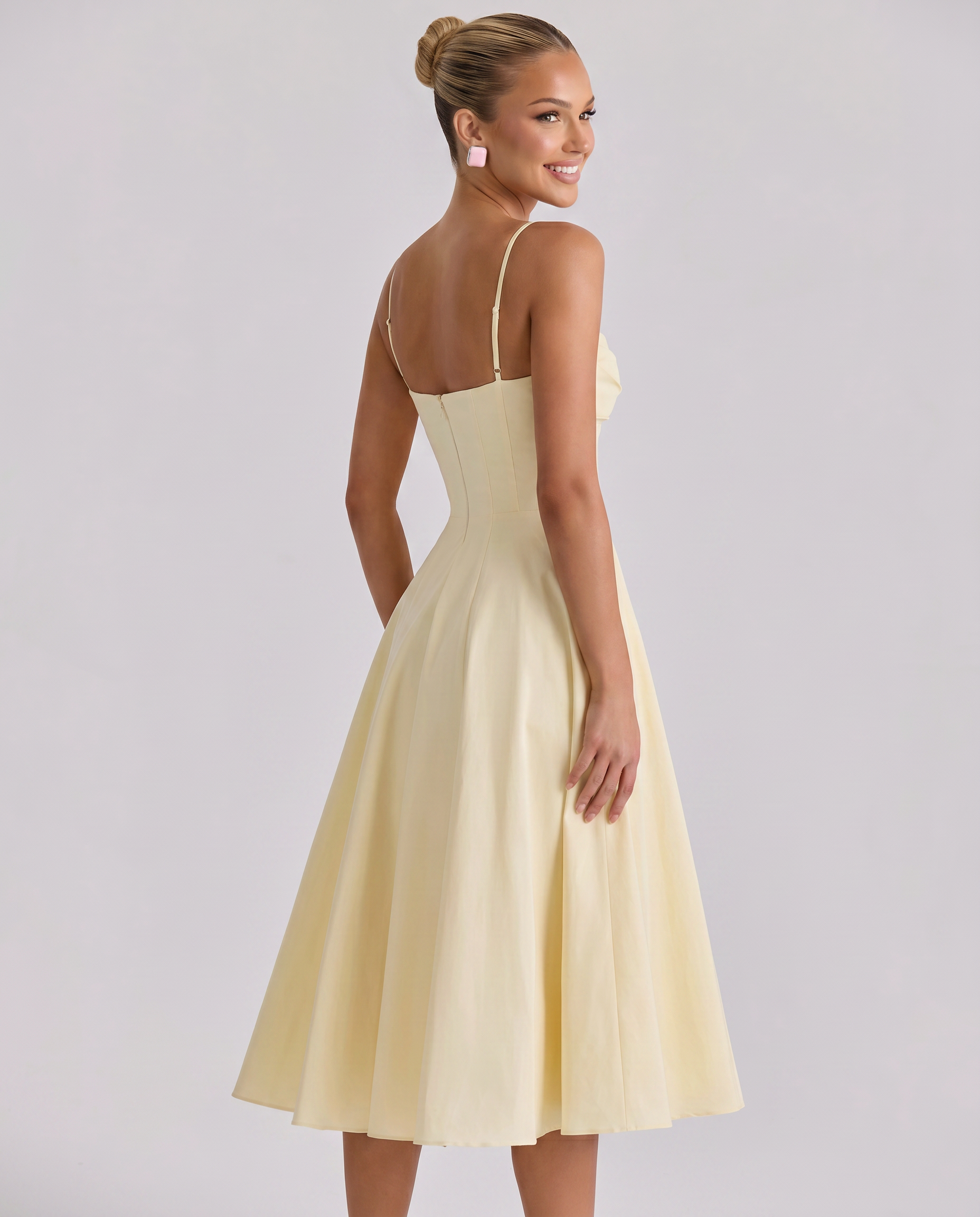Maisie | Midi Sundress with Pleated Skirt and Adjustable Straps