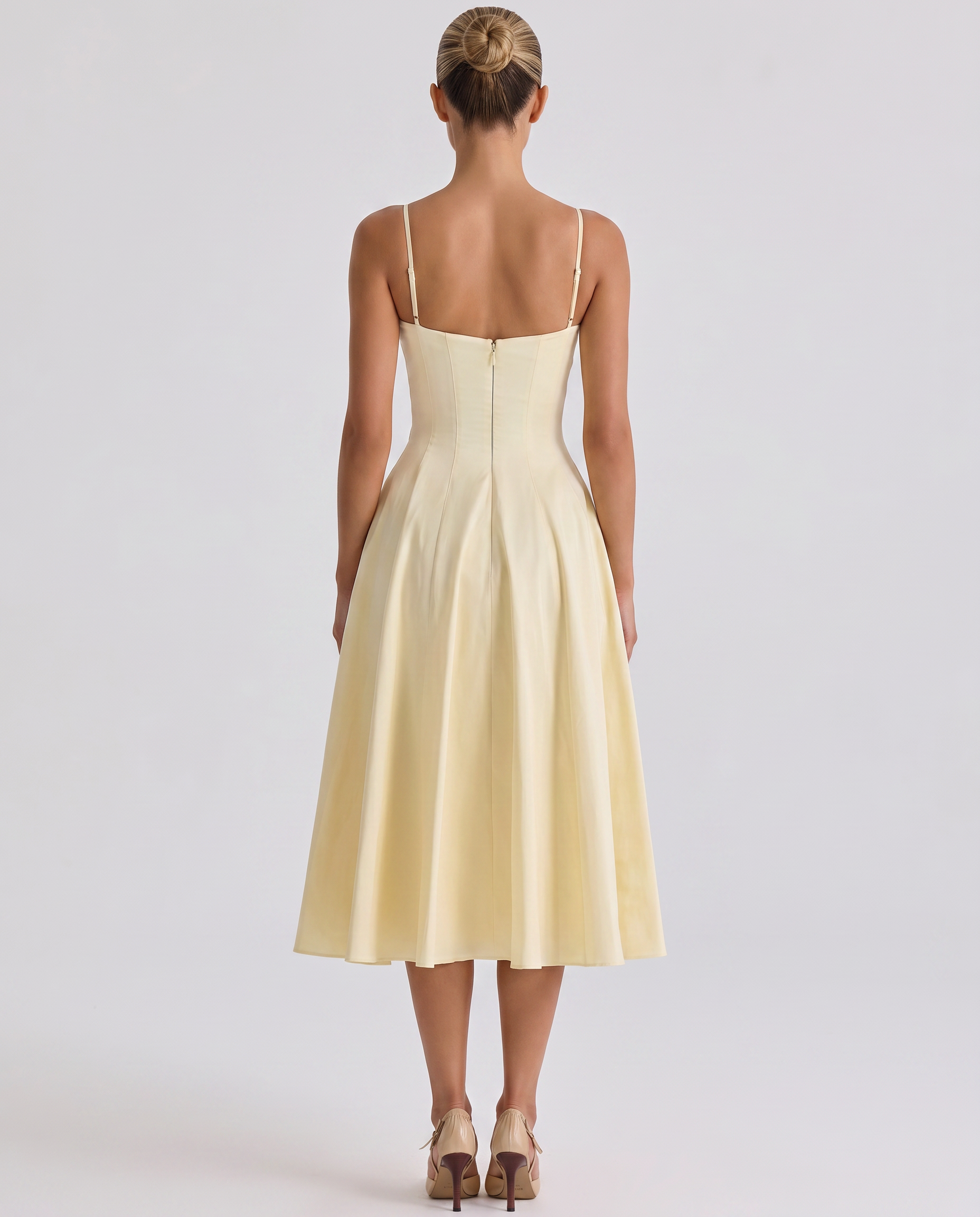 Maisie | Midi Sundress with Pleated Skirt and Adjustable Straps