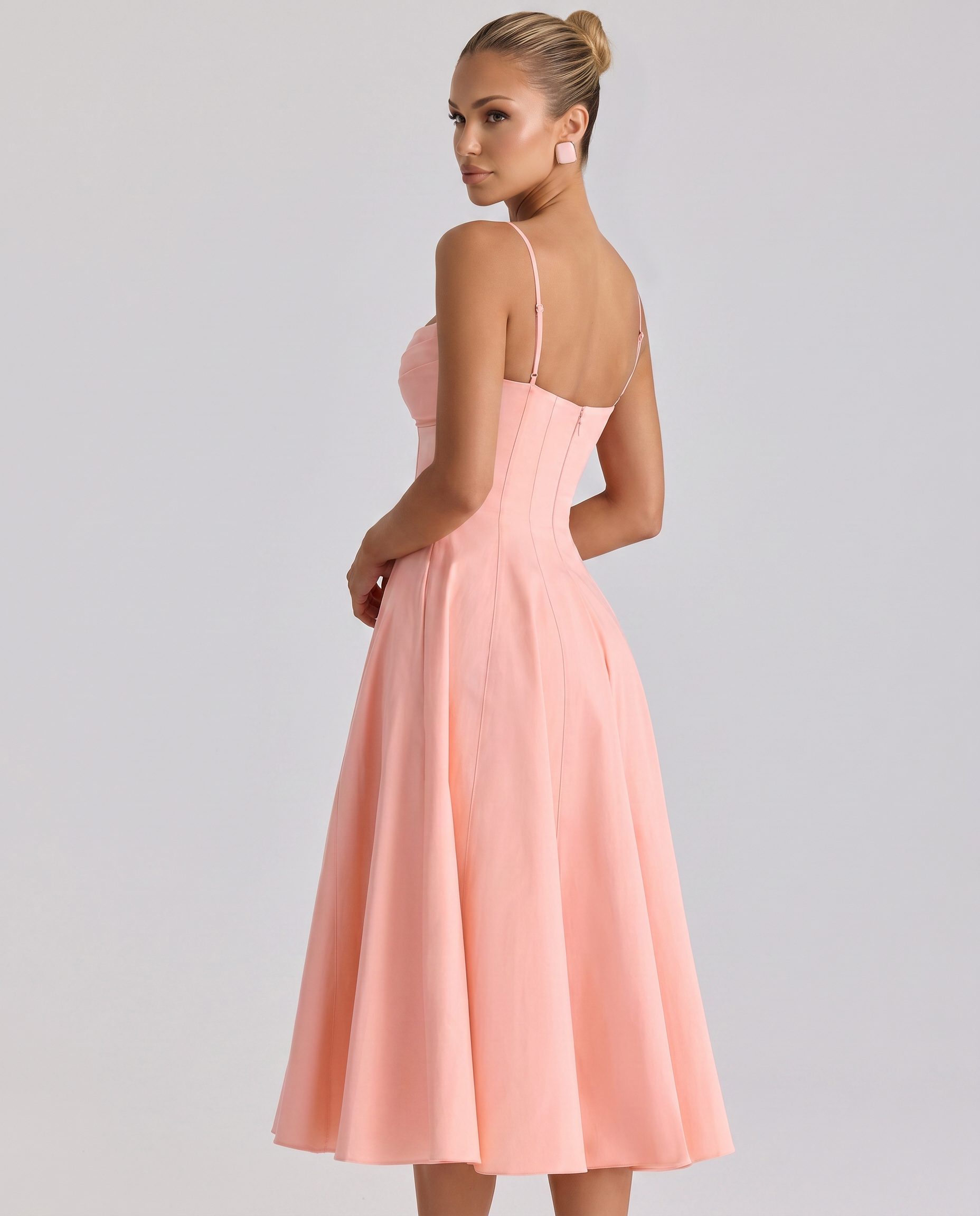 Maisie | Midi Sundress with Pleated Skirt and Adjustable Straps