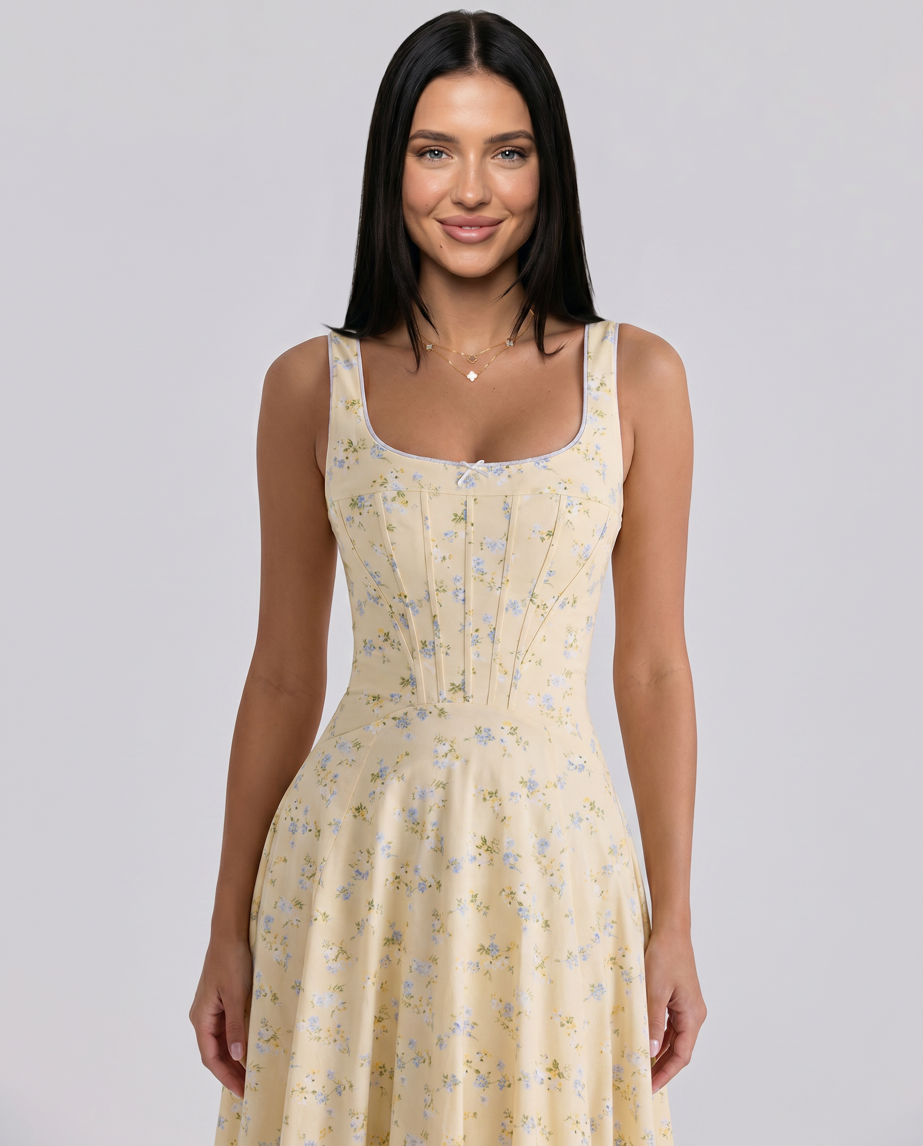 Elinor | Midi Sundress with Lace-Up Back