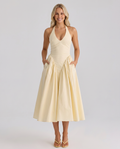 Danika | Midi Sundress with Halter Neck and Full Skirt