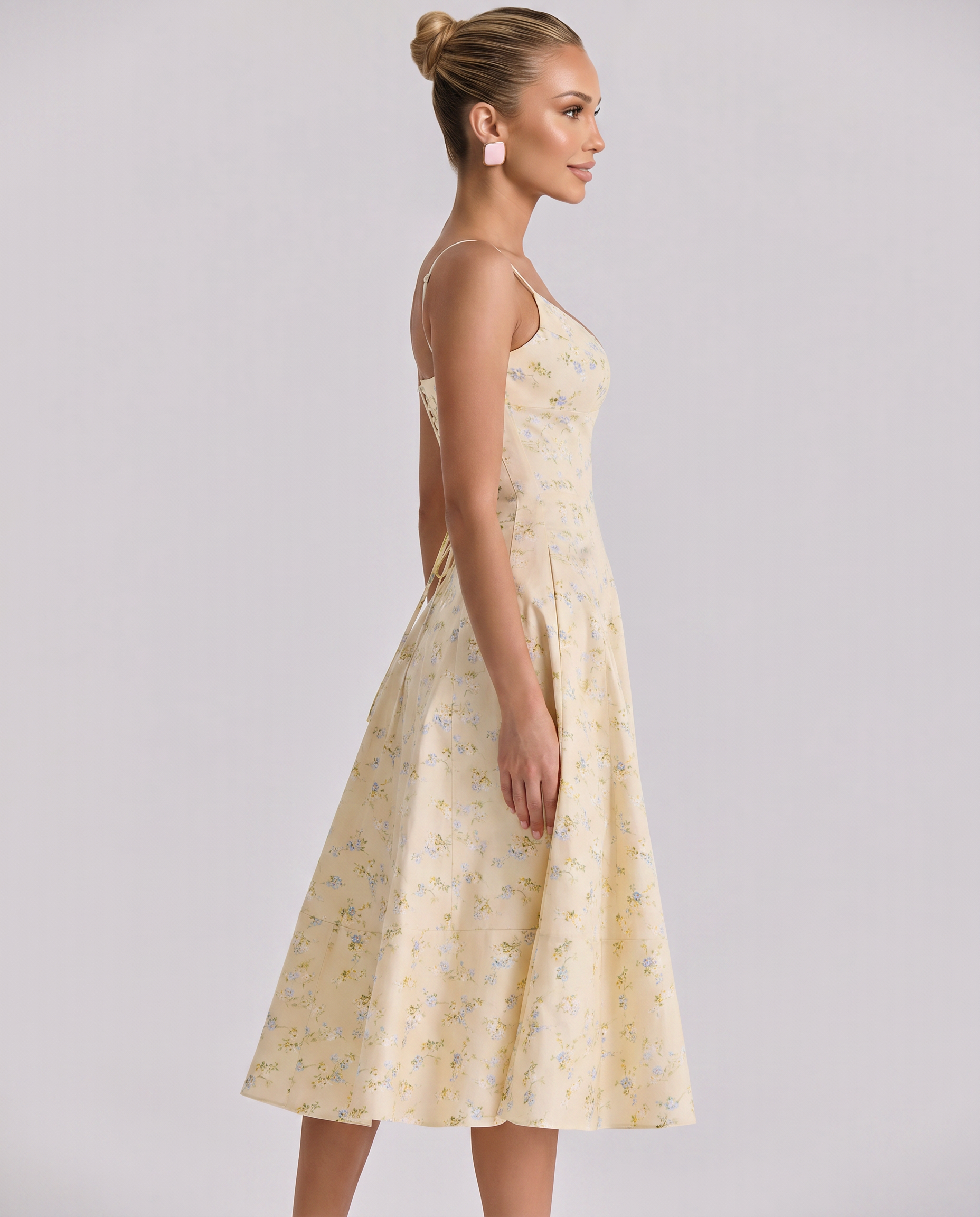 Robyn | Midi Sundress with Lace-Up Back