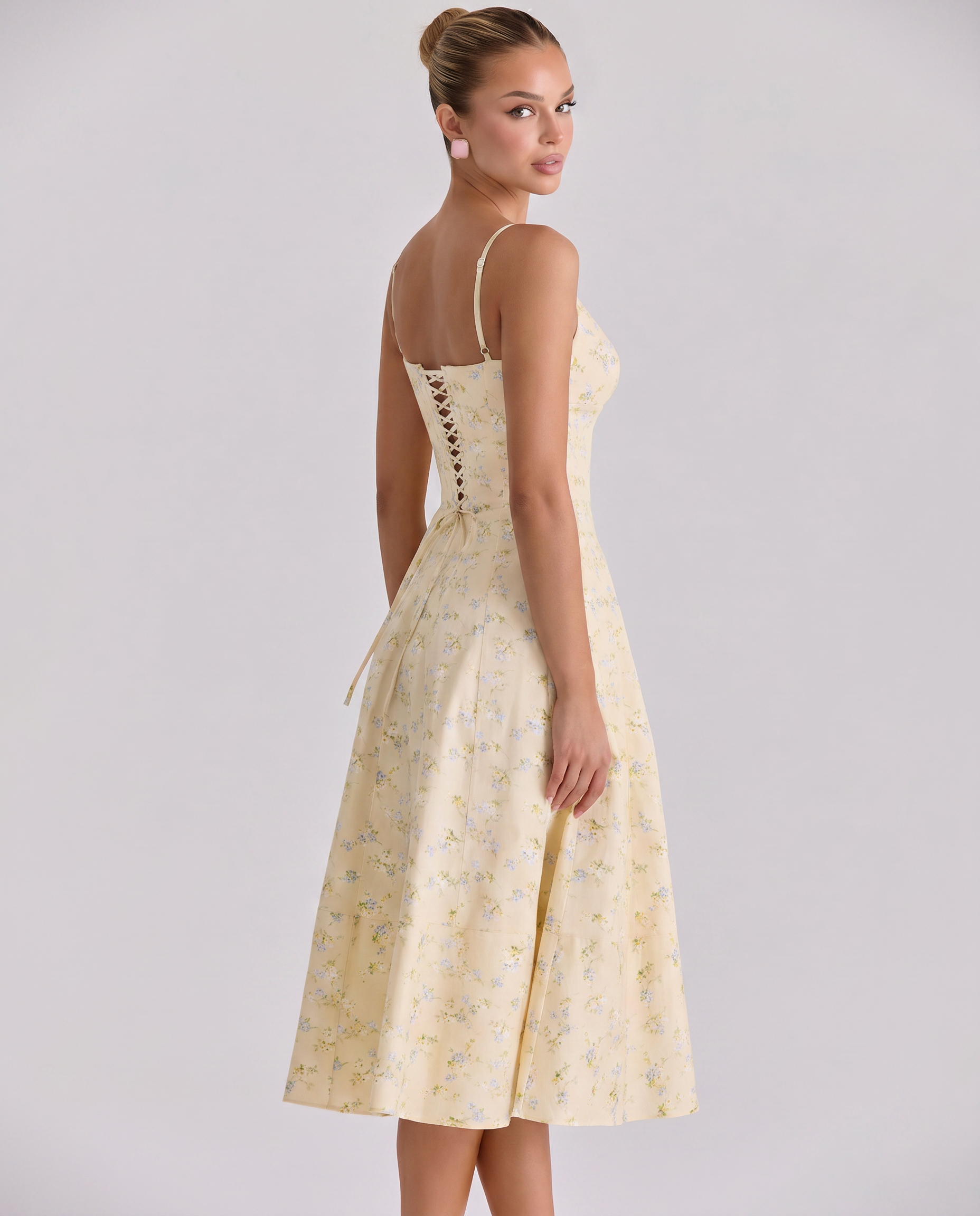 Robyn | Midi Sundress with Lace-Up Back