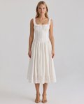 Freida | Midi Dress with Broderie Anglaise Trim