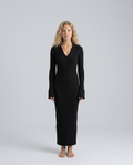 Lela | Ribbed Maxi Dress with Deep V-Neck