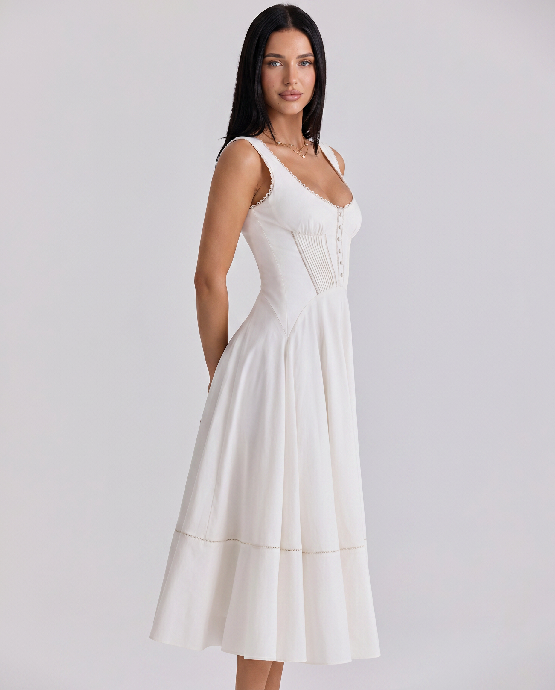 Wanda | Midi Sundress with Waist Cinch Detail