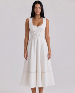 Wanda | Midi Sundress with Waist Cinch Detail