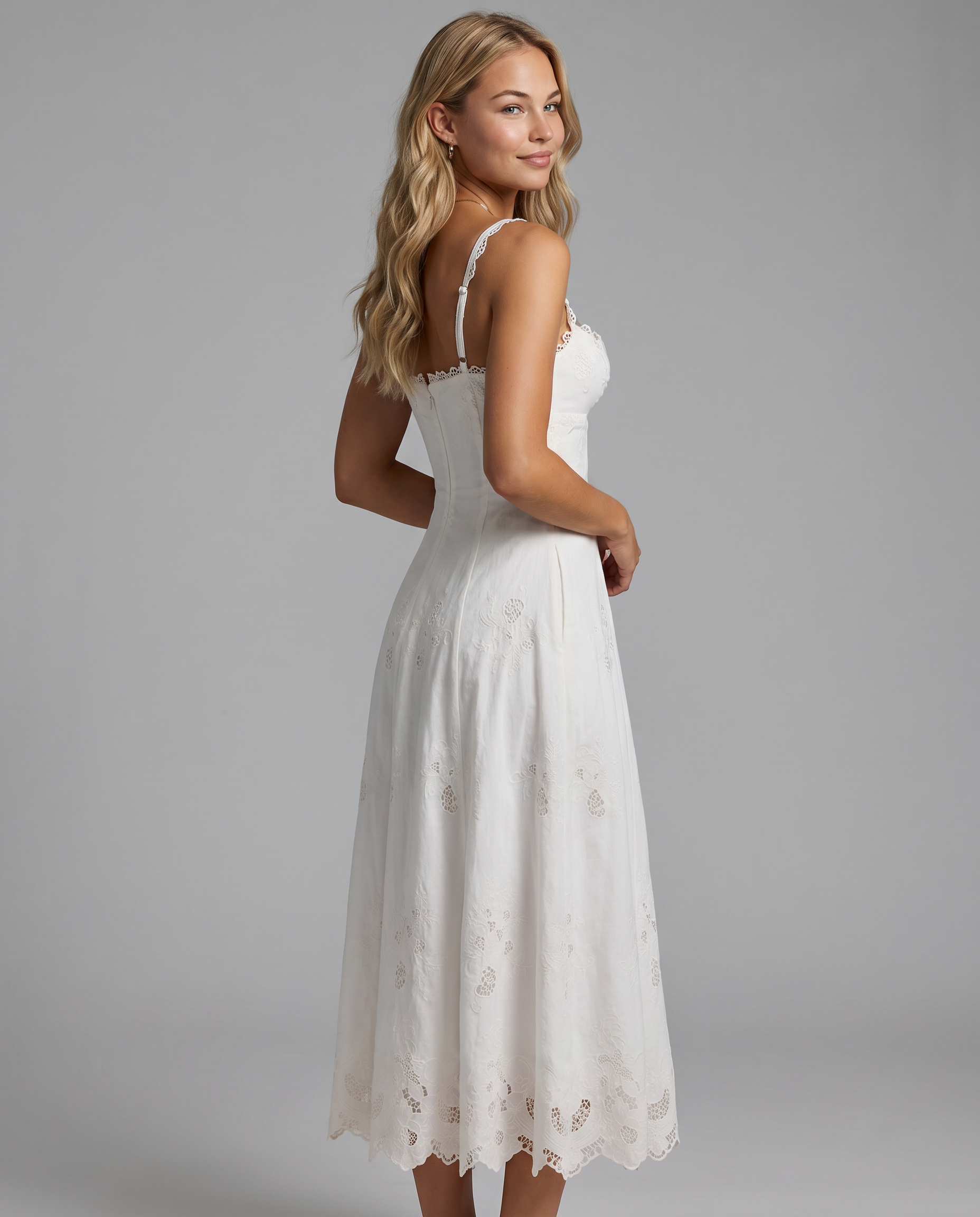 Sorrel | Midi Sundress with Broderie Anglaise Detail