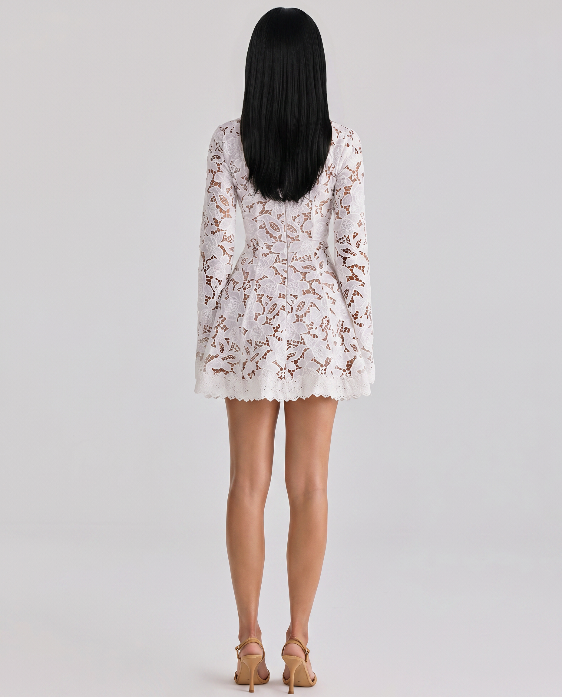 Elsie | Lace Long Sleeve Mini Dress