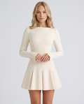Aurora | Godet Mini Dress with Long Sleeves