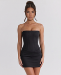 Michele | Strapless Mini Dress with Corset Bodice