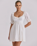 Sophia | Babydoll Mini Dress with Puff Sleeves