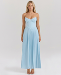 Jaclyn | Strapless Pleated Maxi Dress