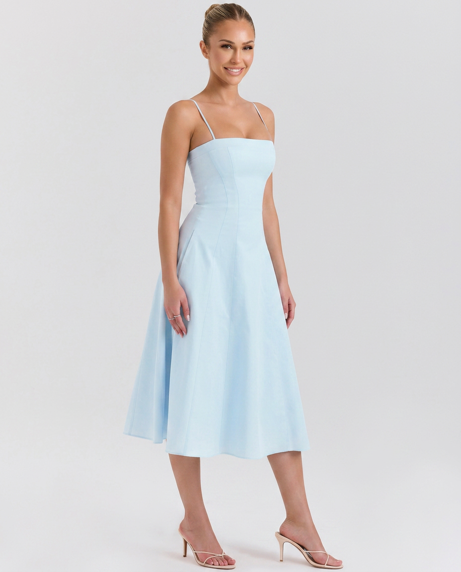 Merle | A-Line Midi Sundress with Thin Straps