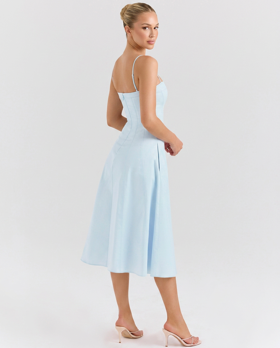 Merle | A-Line Midi Sundress with Thin Straps