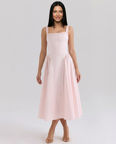 Audra | Midi Sundress with Gathered Straps